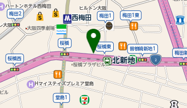 大阪タクシーセンター 北新地タクシー乗場3号の地図画像
