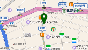 大阪タクシーセンター 北新地タクシー乗場15号の地図画像