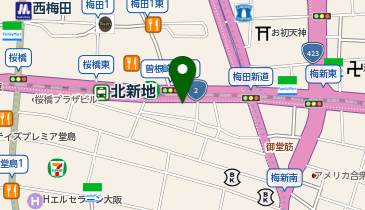 大阪タクシーセンター 北新地タクシー乗場21号の地図画像