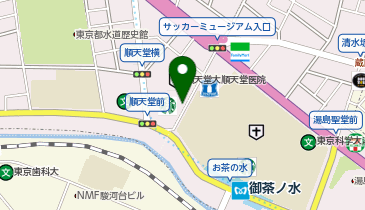 順天堂医院 タクシー乗り場の地図画像