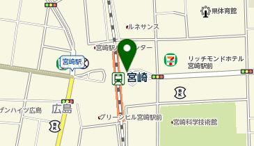 宮崎駅東口 タクシー乗り場の地図画像