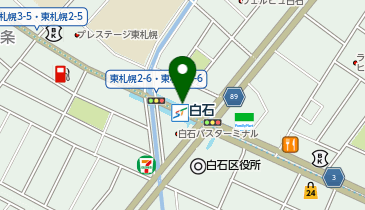 白石(札幌市営)駅出口5 タクシー乗り場の地図画像