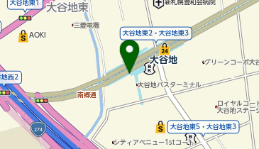 大谷地駅出口1 タクシー乗り場の地図画像