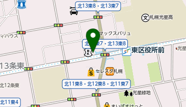 東区役所前駅出口2 タクシー乗り場の地図画像