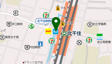 北千住駅西口 タクシー乗り場の地図画像