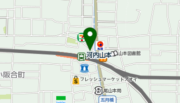 河内山本駅北出口 タクシー乗り場の地図画像