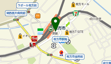 枚方市駅出口 タクシー乗り場の地図画像