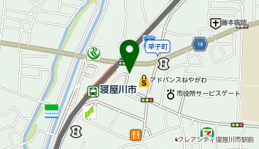寝屋川市駅北出口 タクシー乗り場の地図画像