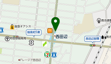 西田辺駅出口1 タクシー乗り場の地図画像