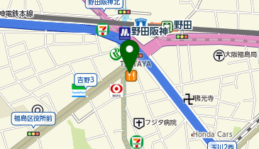 野田阪神駅出口7 タクシー乗り場の地図画像
