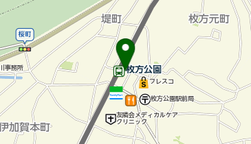 枚方公園駅東出口 タクシー乗り場の地図画像