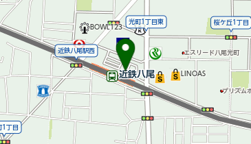 近鉄八尾駅中央北出口 タクシー乗り場の地図画像