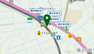 豊中駅出口 タクシー乗り場の地図画像