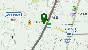 谷塚駅西口 タクシー乗り場の地図画像