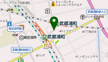 武蔵浦和駅東口 タクシー乗り場の地図画像