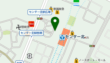 センター北駅出口3 タクシー乗り場の地図画像