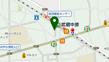 武蔵中原駅 タクシー乗り場の地図画像