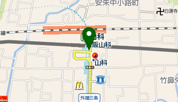 京阪山科駅南口 タクシー乗り場の地図画像