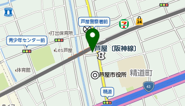 芦屋(阪神線)駅南出口 タクシー乗り場の地図画像