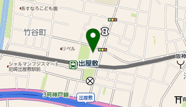 出屋敷駅 タクシー乗り場の地図画像