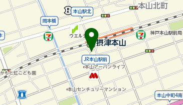 摂津本山駅南出口 タクシー乗り場の地図画像