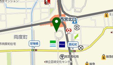 西宮北口駅南西口 タクシー乗り場の地図画像