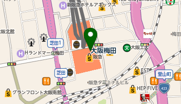 大阪梅田駅 タクシー乗り場の地図画像