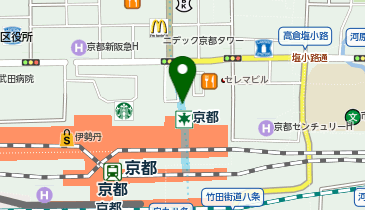 京都駅烏丸口観光タクシー乗り場の地図画像
