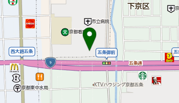 京都市立病院タクシー乗り場の地図画像