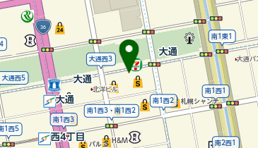 大通駅19番出口タクシー乗り場の地図画像