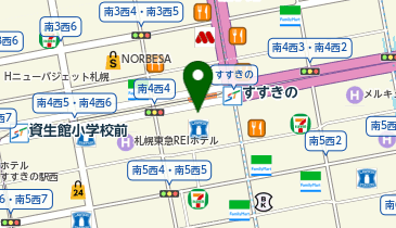COCONO SUSUKINO前タクシー乗り場の地図画像
