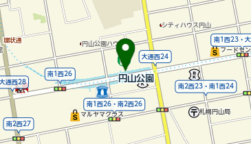 円山公園駅5番出口タクシー乗り場の地図画像