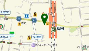 秋田駅西口タクシー乗り場の地図画像