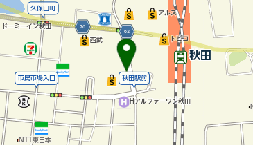 フォンテAKITA前タクシー乗り場の地図画像