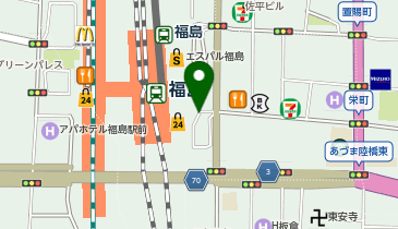 福島駅東口タクシー乗り場の地図画像