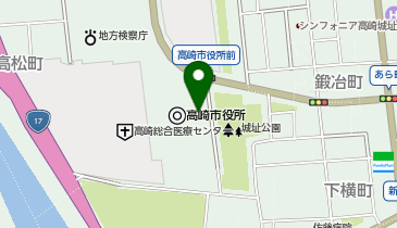 上信ハイヤー株式会社 高崎市役所のりばの地図画像