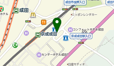 京成成田駅東口タクシー乗り場の地図画像