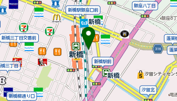 新橋駅汐留口タクシー乗り場の地図画像