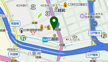 三越日本橋本店前優良タクシー乗り場の地図画像