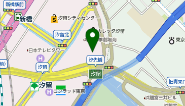 電通本社ビル前タクシー乗り場の地図画像