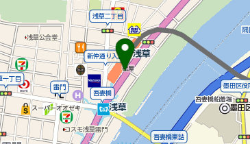 松屋浅草東側タクシー乗り場の地図画像