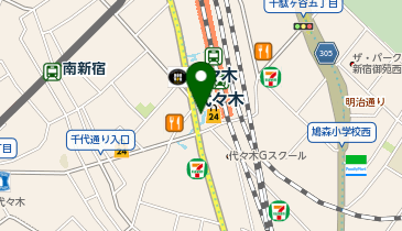 代々木駅西口前タクシー乗り場の地図画像