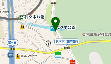 代々木公園駅2番出口前タクシー乗り場の地図画像