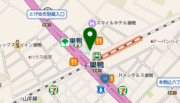 巣鴨駅北口タクシー乗り場の地図画像