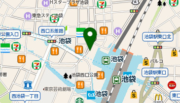 池袋駅西口優良タクシー乗り場の地図画像