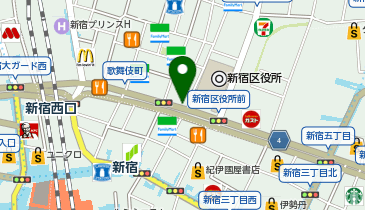 歌舞伎町タクシー乗り場の地図画像