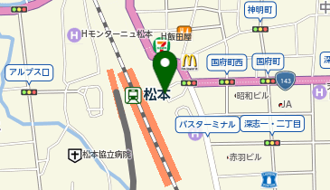 松本駅お城口タクシー乗り場の地図画像