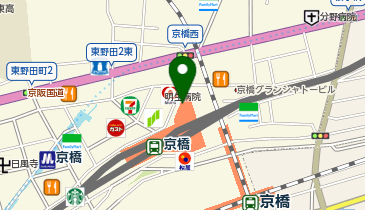 京阪京橋駅北口タクシーのりばの地図画像