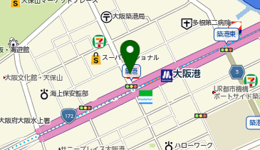 OsakaMetro大阪港駅前タクシーのりばの地図画像
