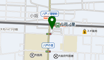 八戸ノ里駅前タクシー乗り場の地図画像